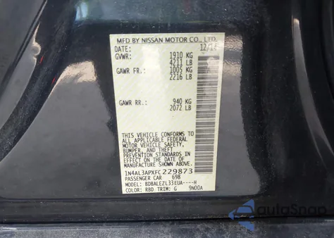 2015 Nissan Altima 2.5 S from USA, damaged, VIN 1N4AL3APXFC229873